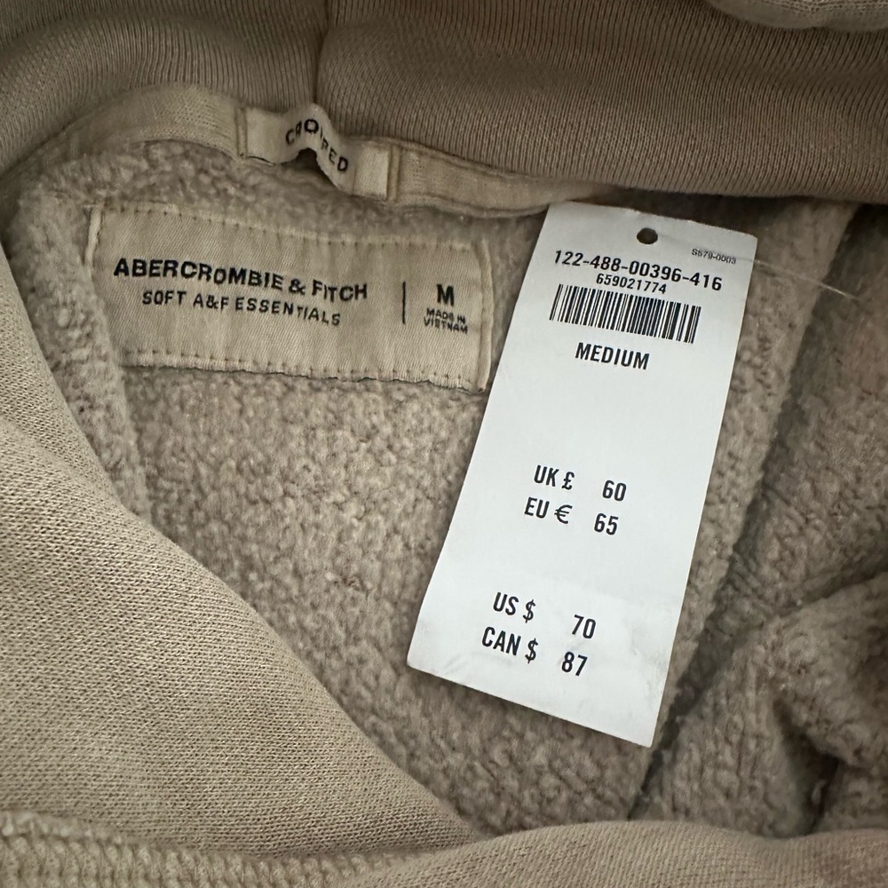 Abercrombie & Fitch Taupe Cropped Hoodie - Picture 7 of 7